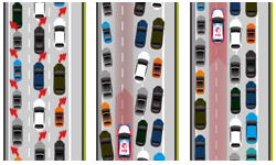 車線による進路変更